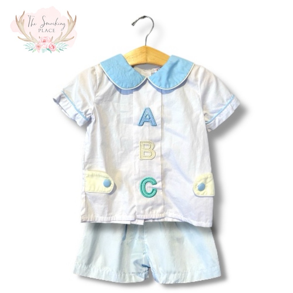 The Smocking Place ABC Matching Short Set